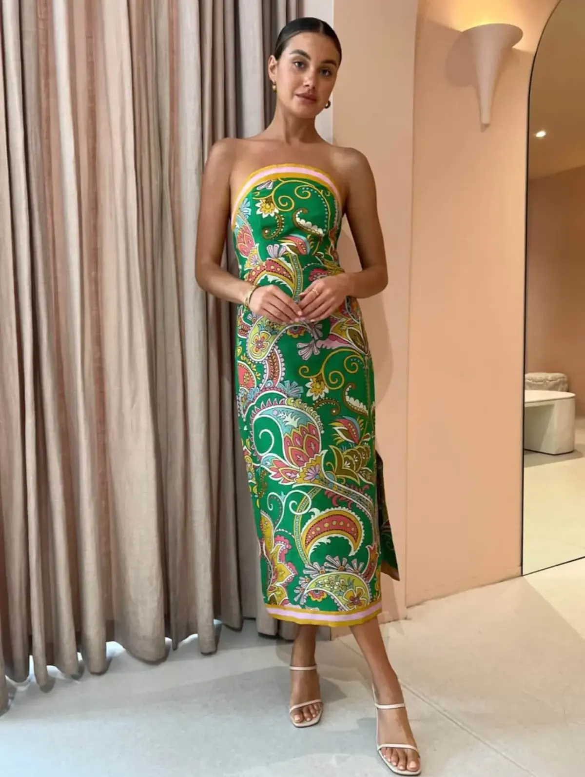Alemais Marion Bodice Midi Dress Green Size AU 10 - Image 1