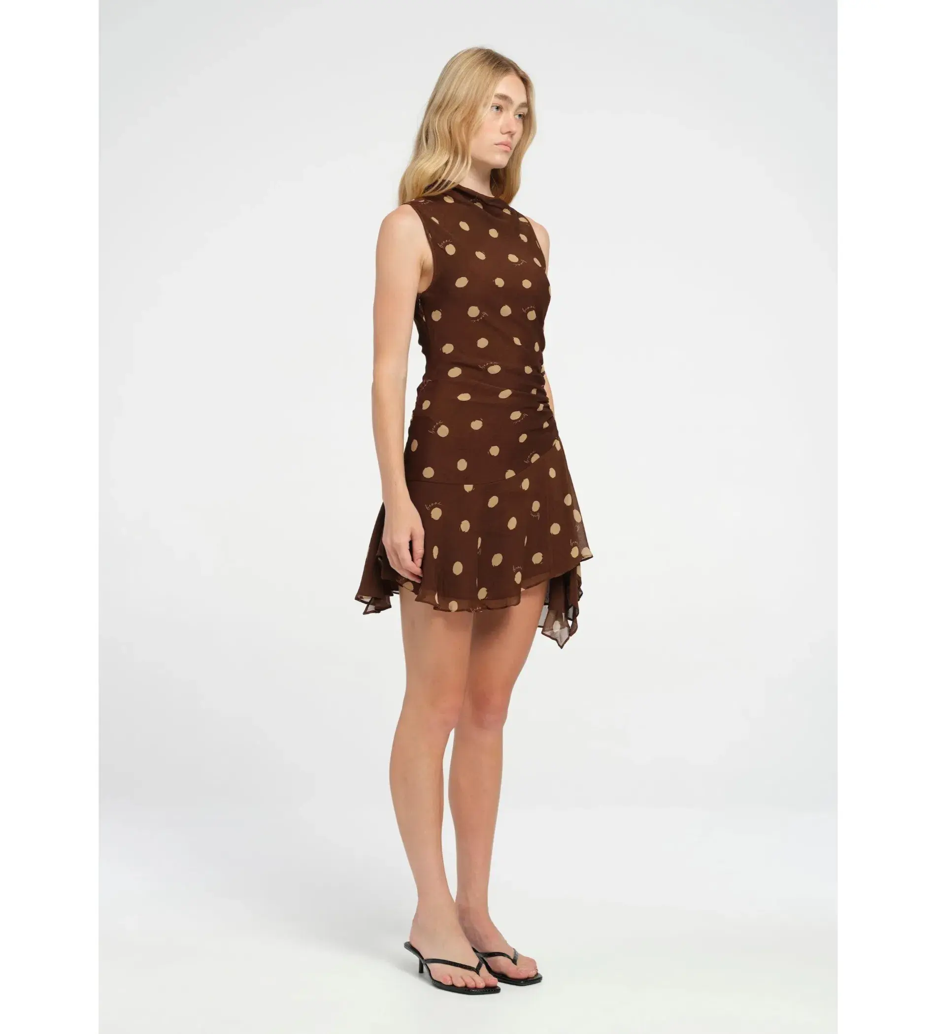 Benni - Dario Asym Mini Dress Brown Size 6 - Image 2