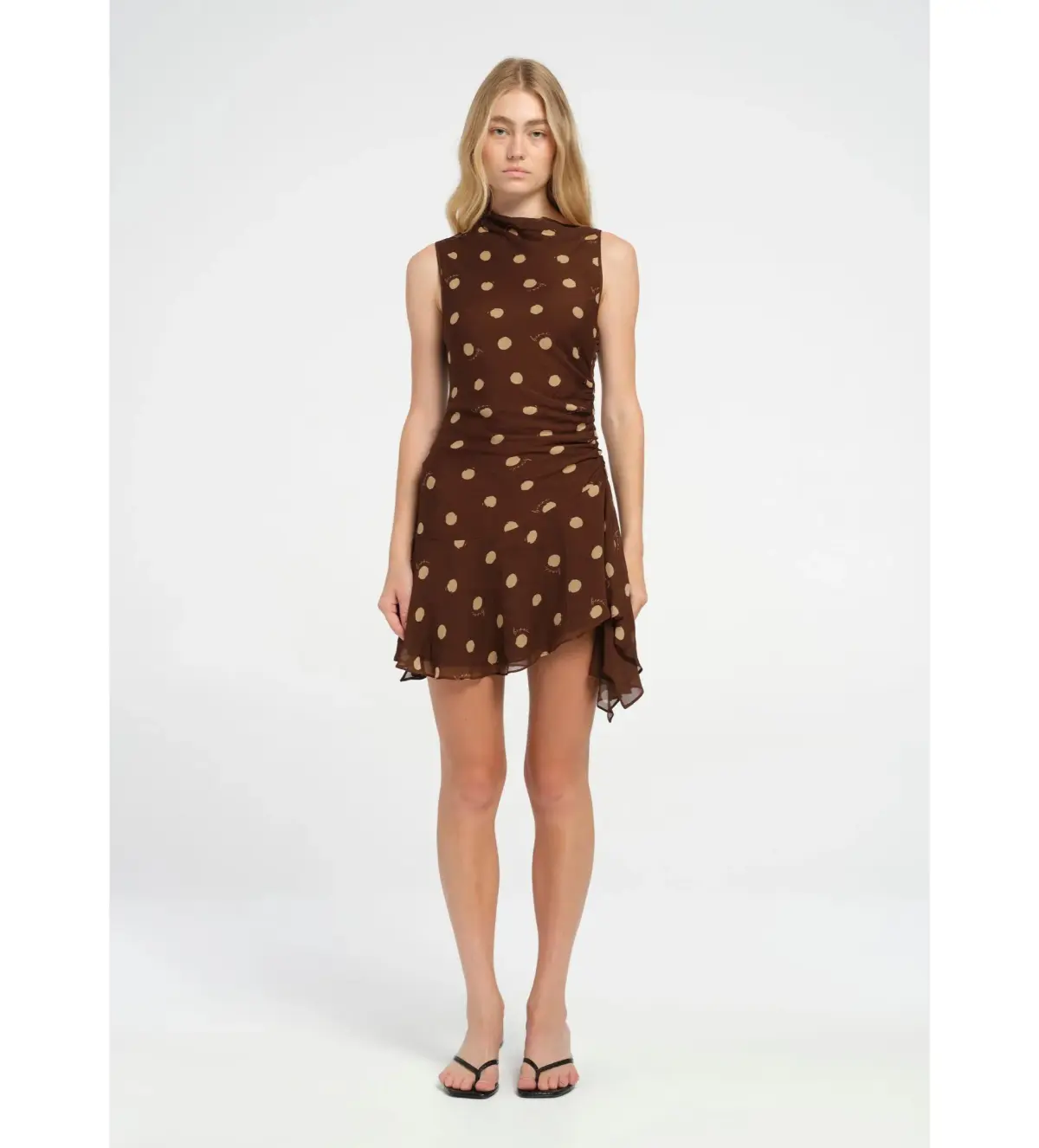Benni - Dario Asym Mini Dress Brown Size 6 - Image 1