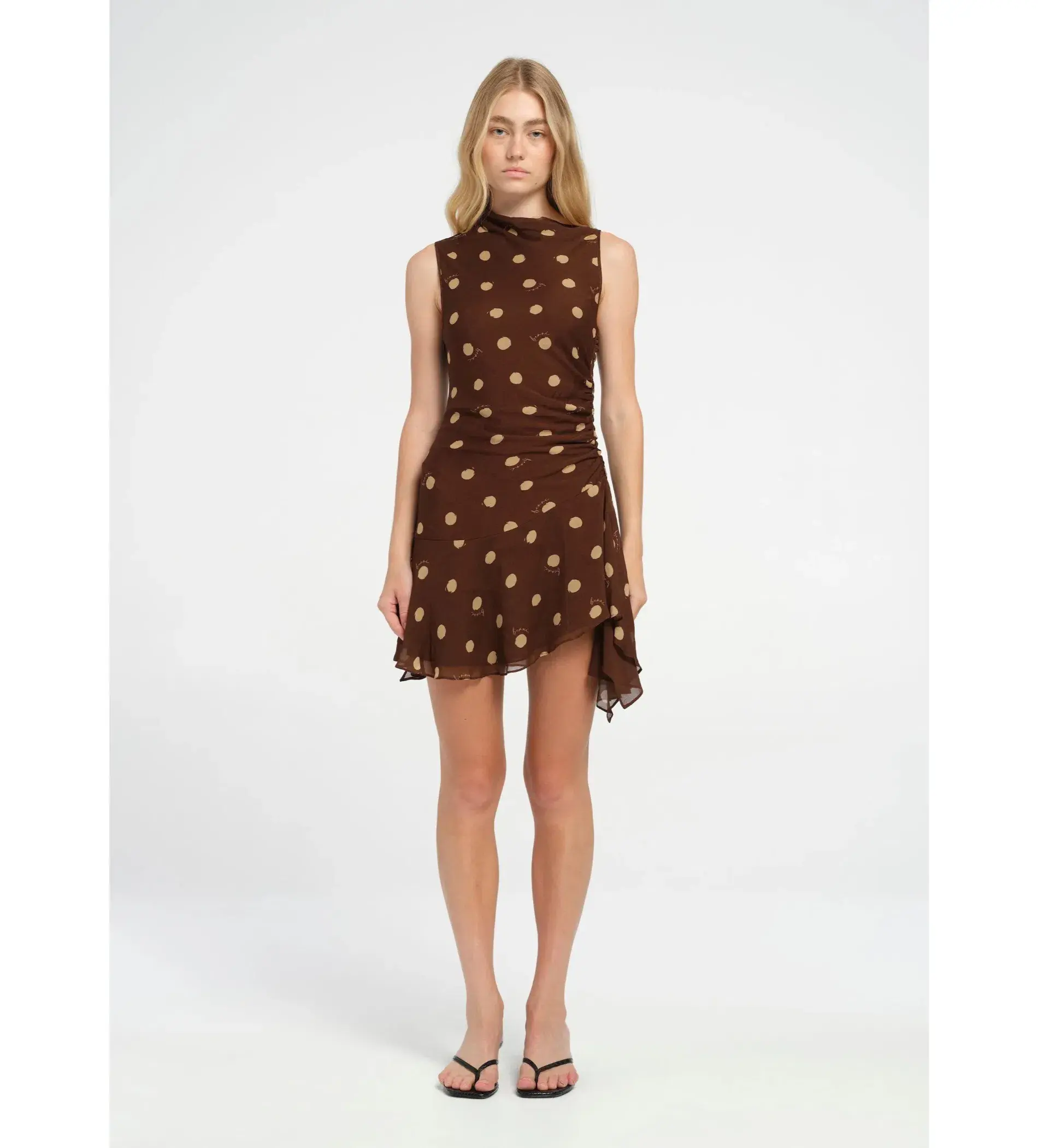 Benni - Dario Asym Mini Dress Brown Size 6 - Image 1