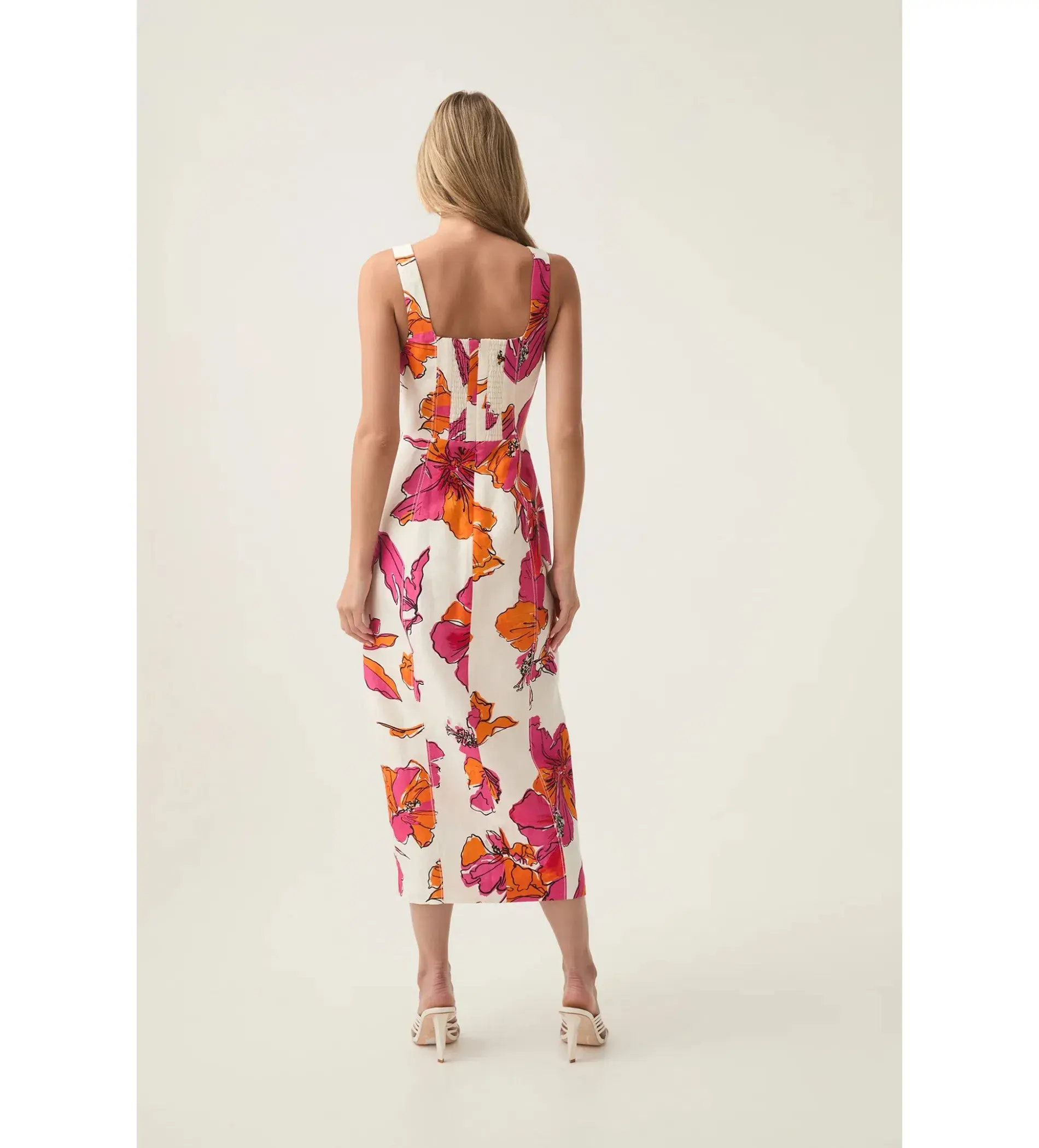 Aje Flourish Midi Dress in Vivid Hibiscus Size AU 6 - Image 3