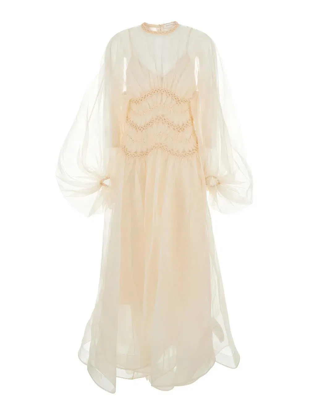 Zimmermann Illuminate Macrame Gown Midi Cream Size AU 8 - Image 2