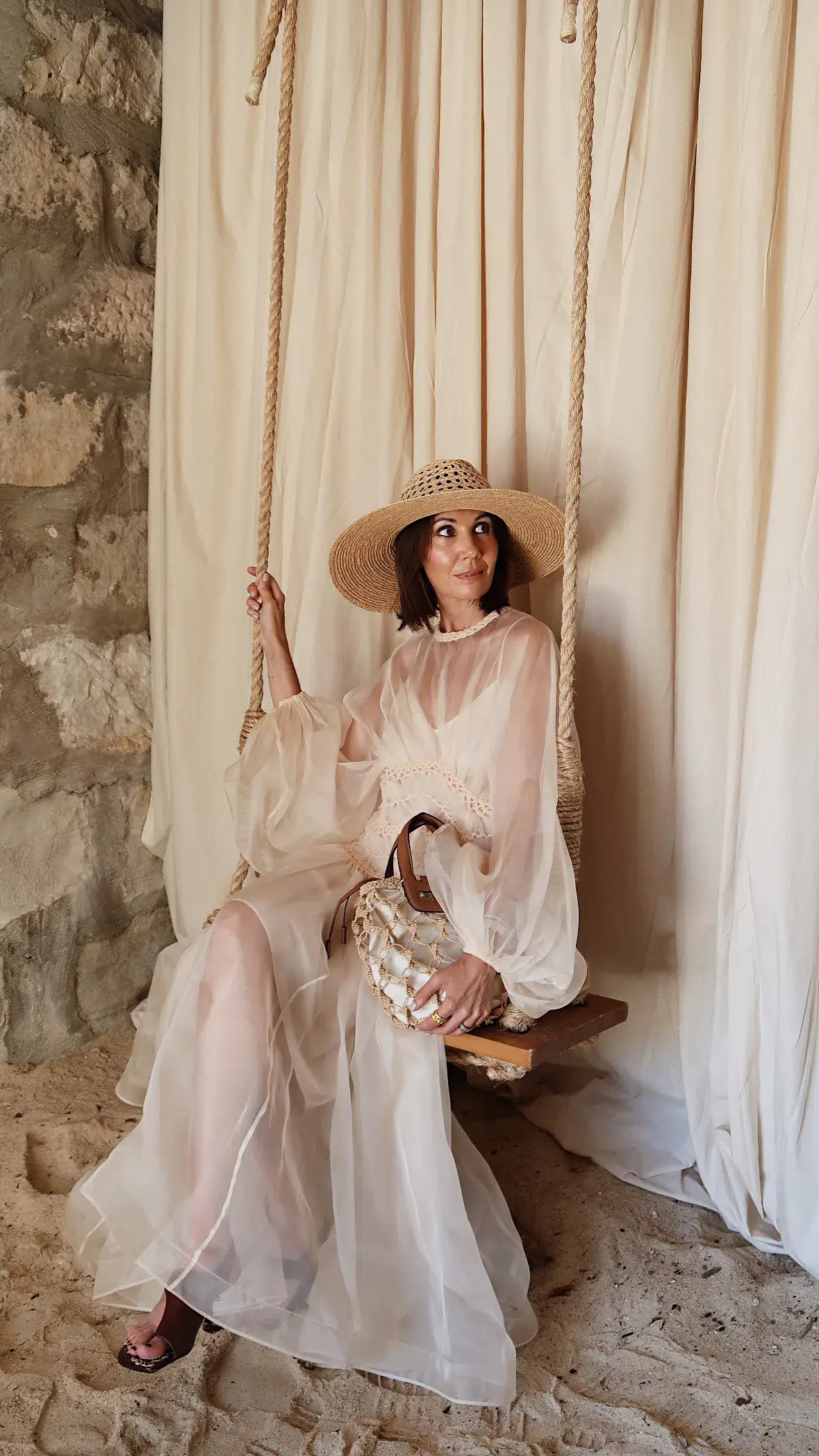 Zimmermann Illuminate Macrame Gown Midi Cream Size AU 8 - Image 1