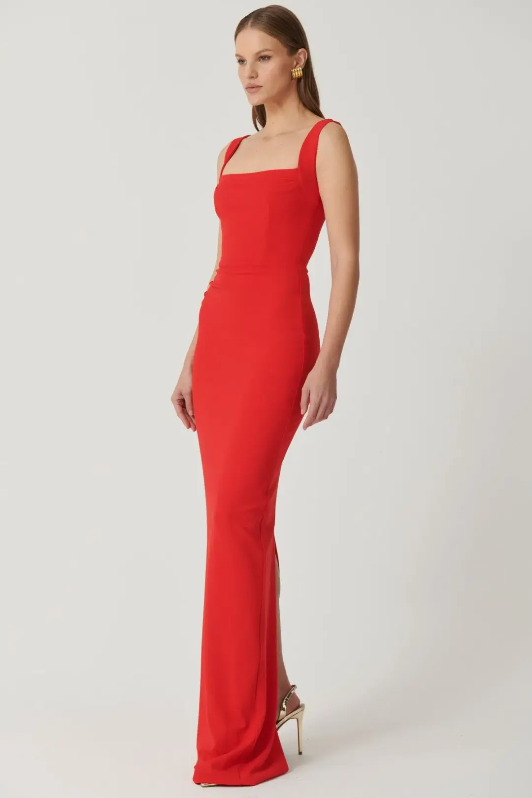 Effie Kats Marbella Gown in Cherry Red Size 12 for rent on The Volte - main image