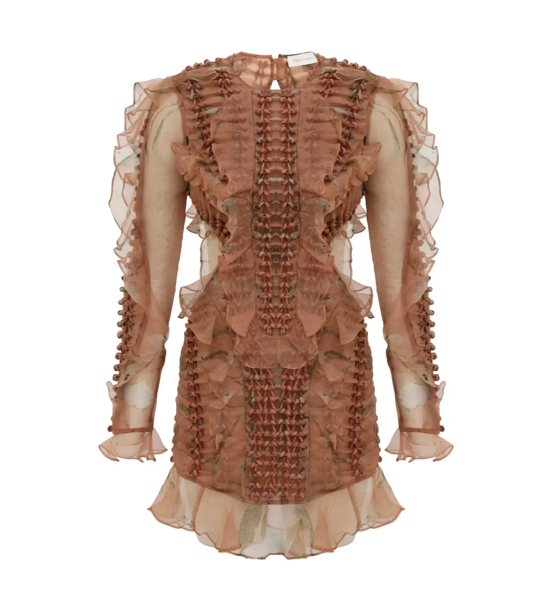 Zimmermann Illuminate Braided Mini Dress Cotton Candy Size 0 for rent on The Volte - main image