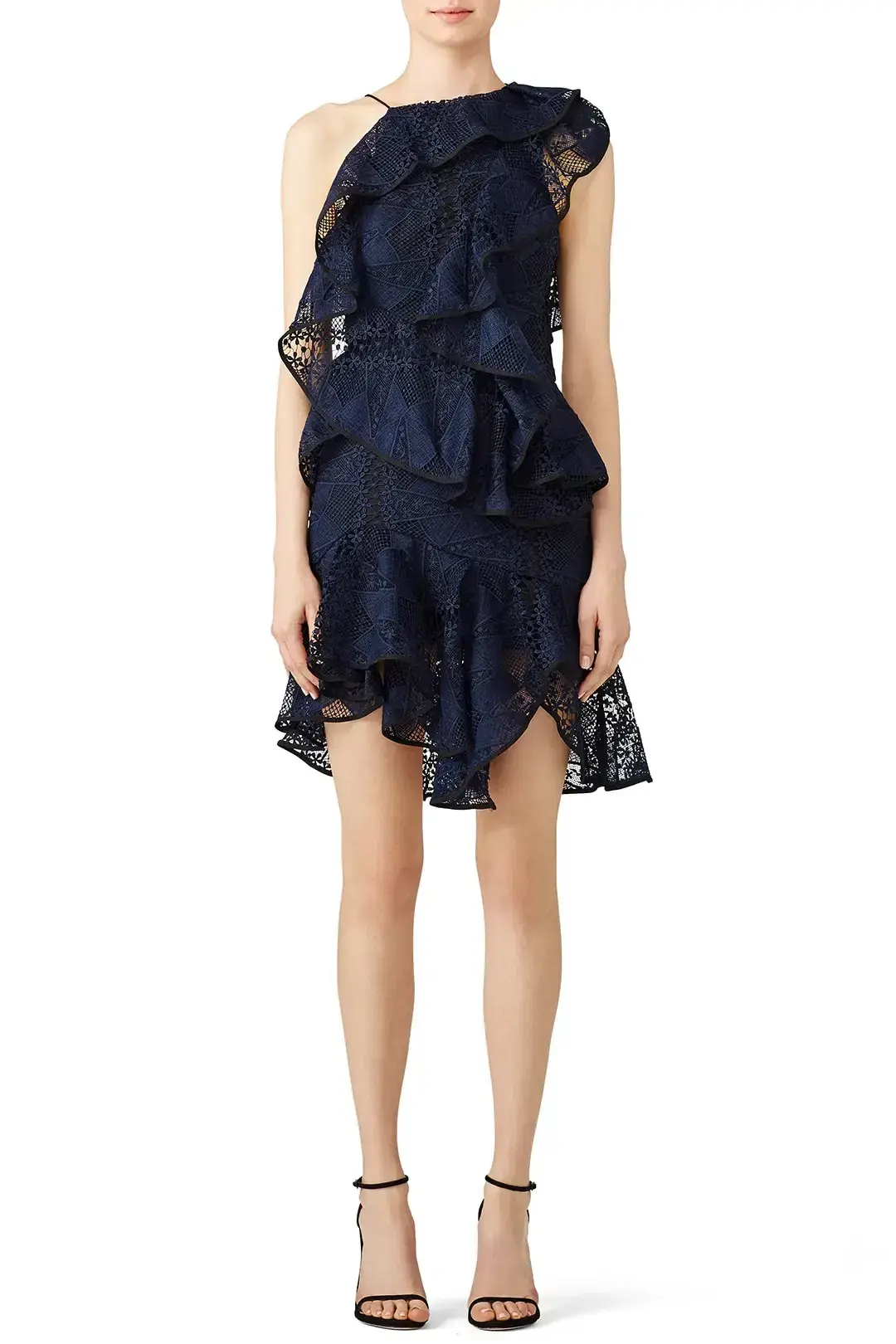 Acler Bentley Lace Mini Dress Navy Size 6 - Image 1