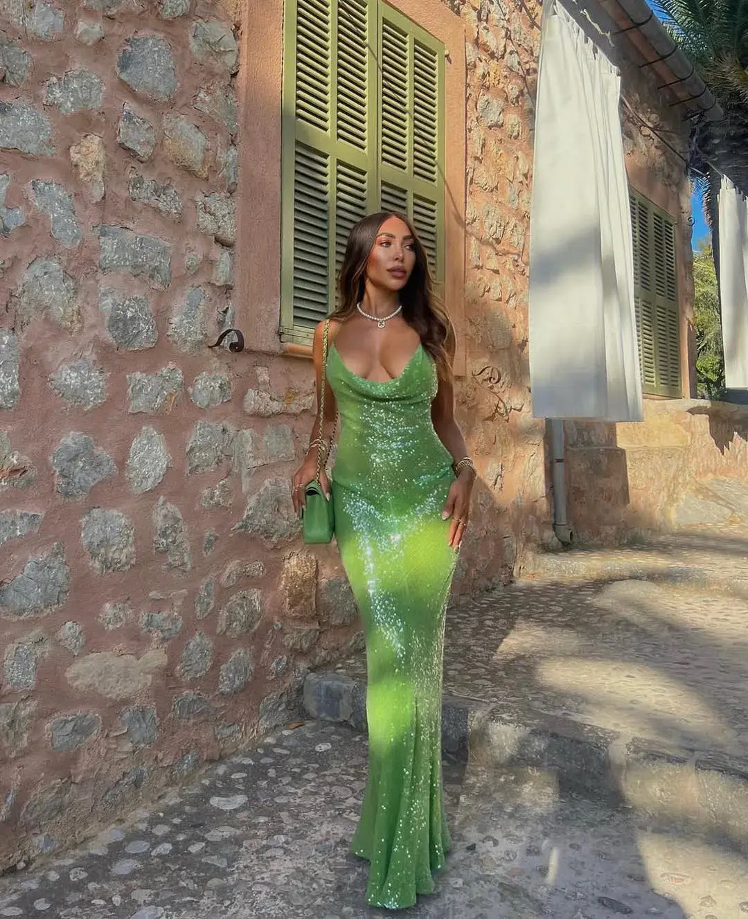 Rat & Boa Gaia Dress Green Sequin Size Small - Image 1