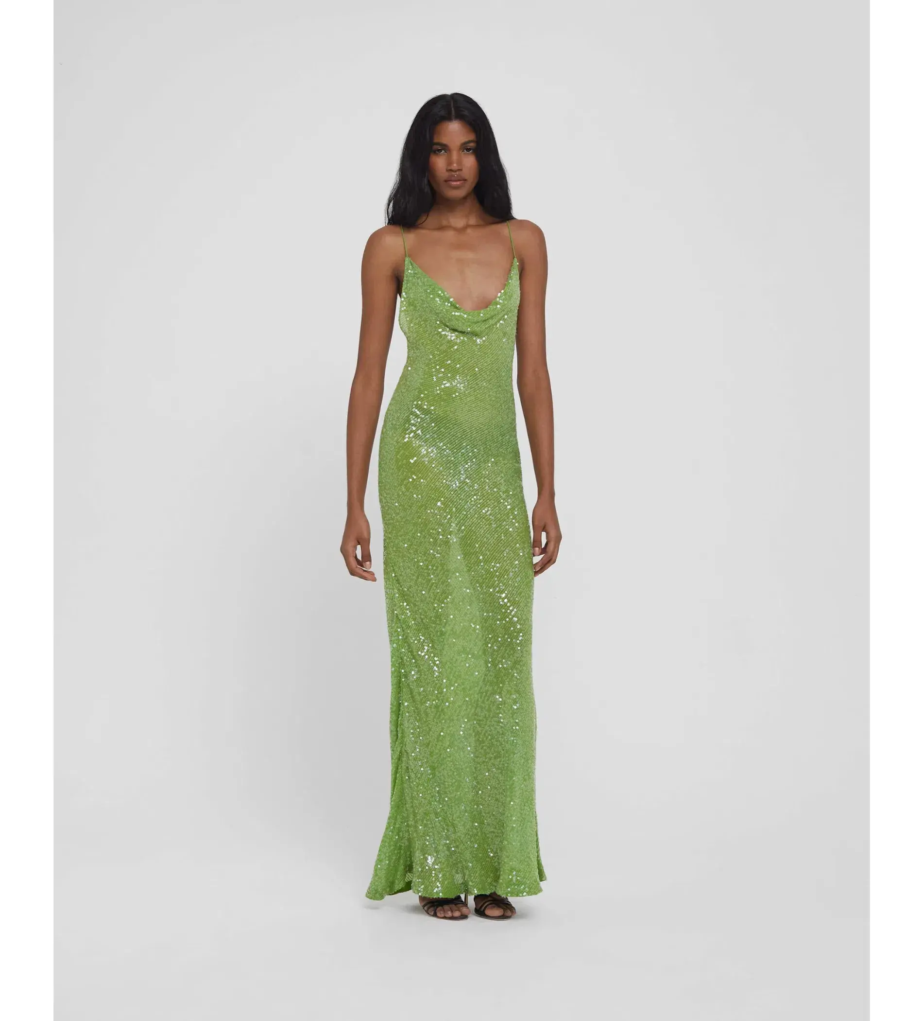 Rat & Boa Gaia Dress Green Sequin Size Small - Image 3