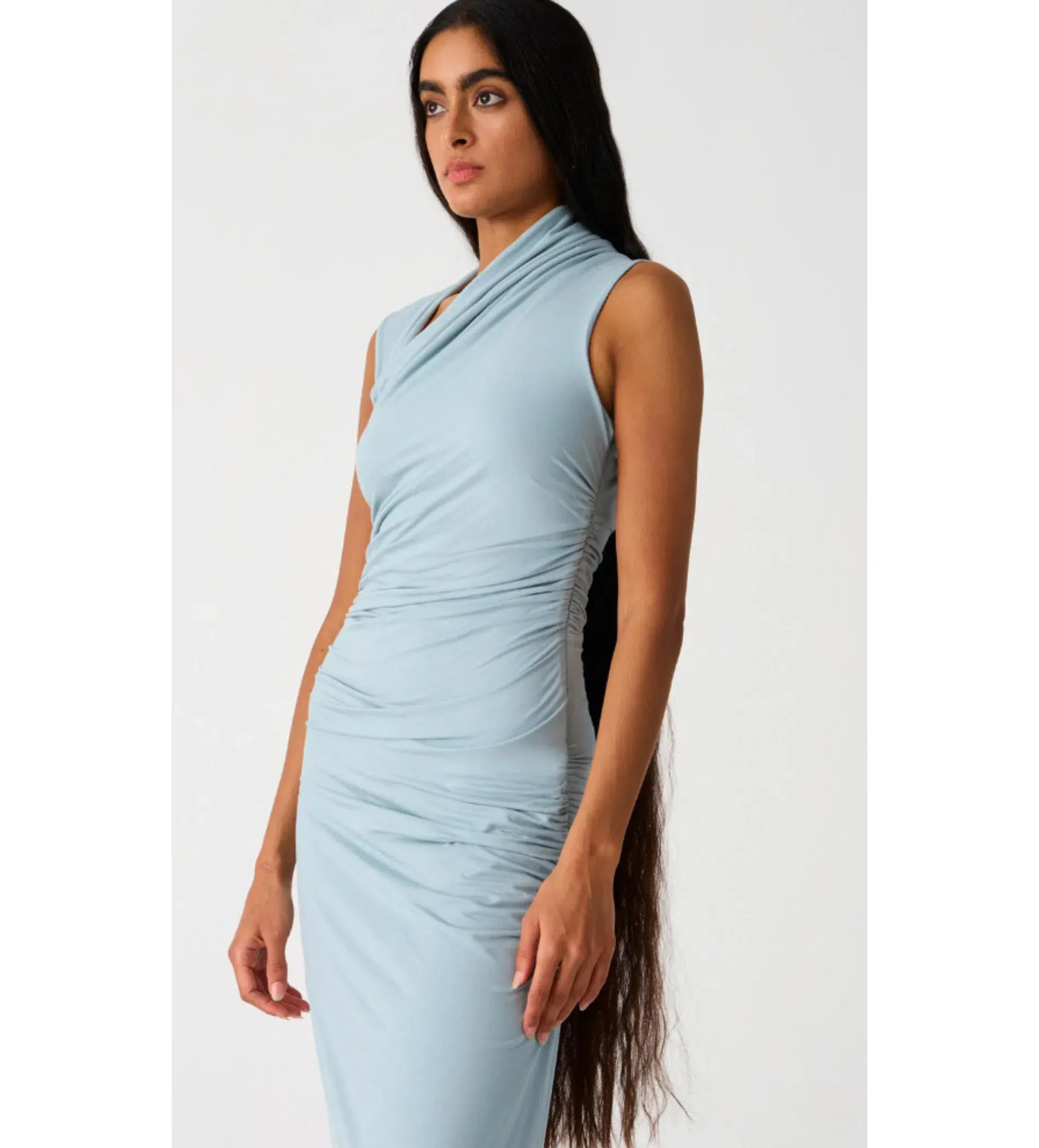 Misha Albie Jersey Maxi Dress  Seafoam Blue Size 8 - Image 2