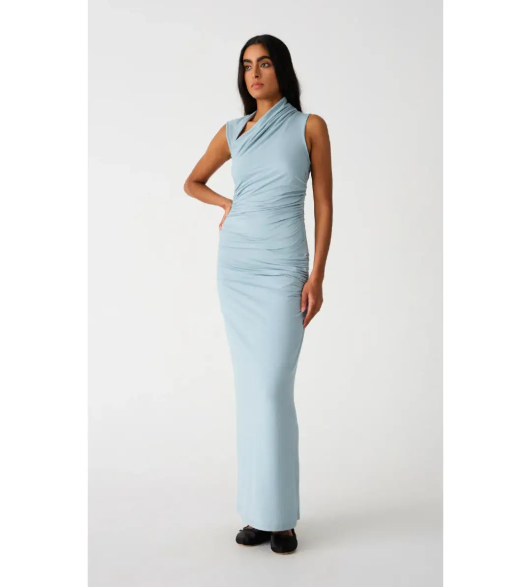 Misha Albie Jersey Maxi Dress Seafoam Blue Size 10/M for rent on The Volte - main image