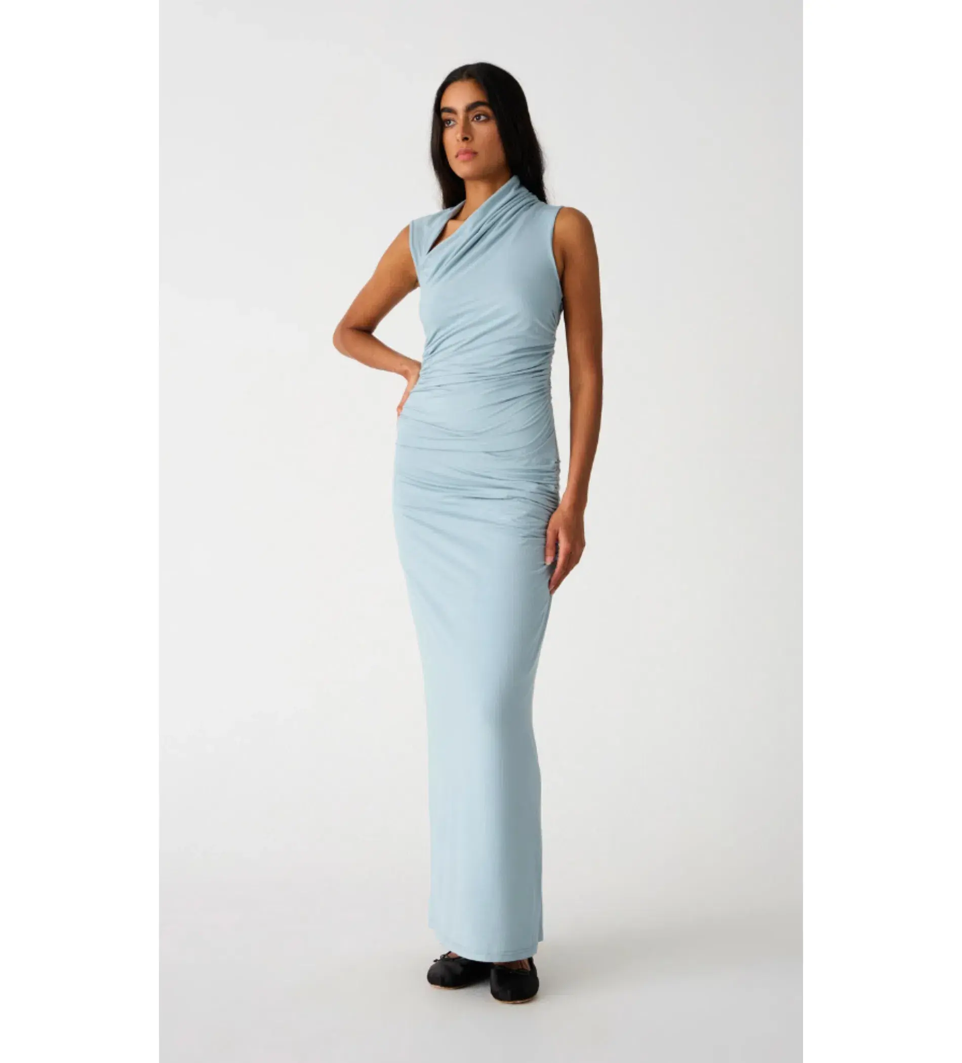 Misha Albie Jersey Maxi Dress Seafoam Blue Size 10/M - Image 3
