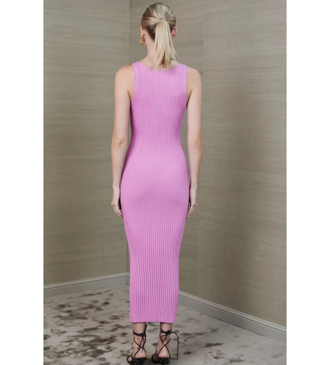 Bec & Bridge  White Water Midi Dress Bubble Gum Pink Size 10  for rent on The Volte - main image