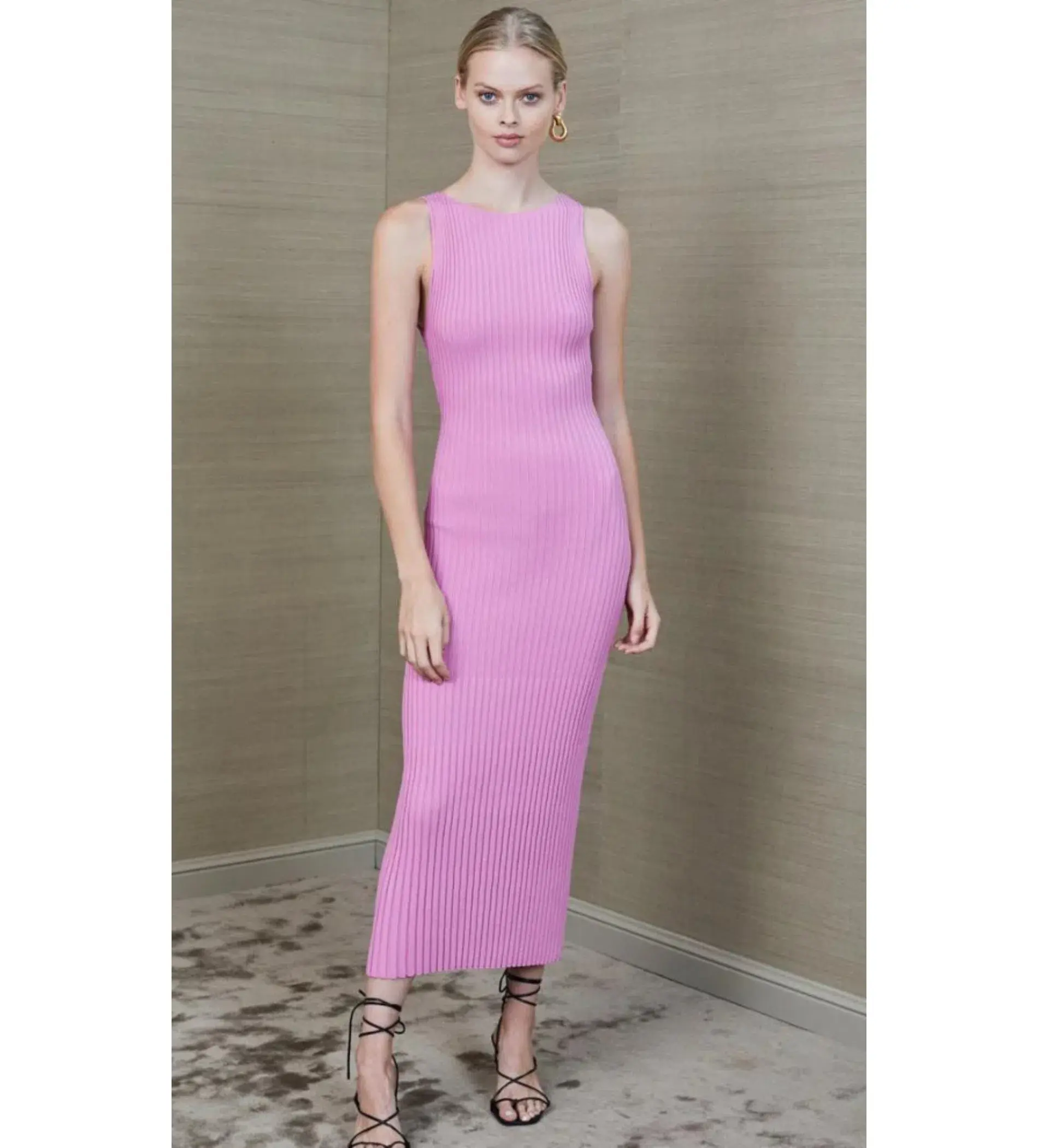 Bec & Bridge  White Water Midi Dress Bubble Gum Pink Size 10  - Image 1