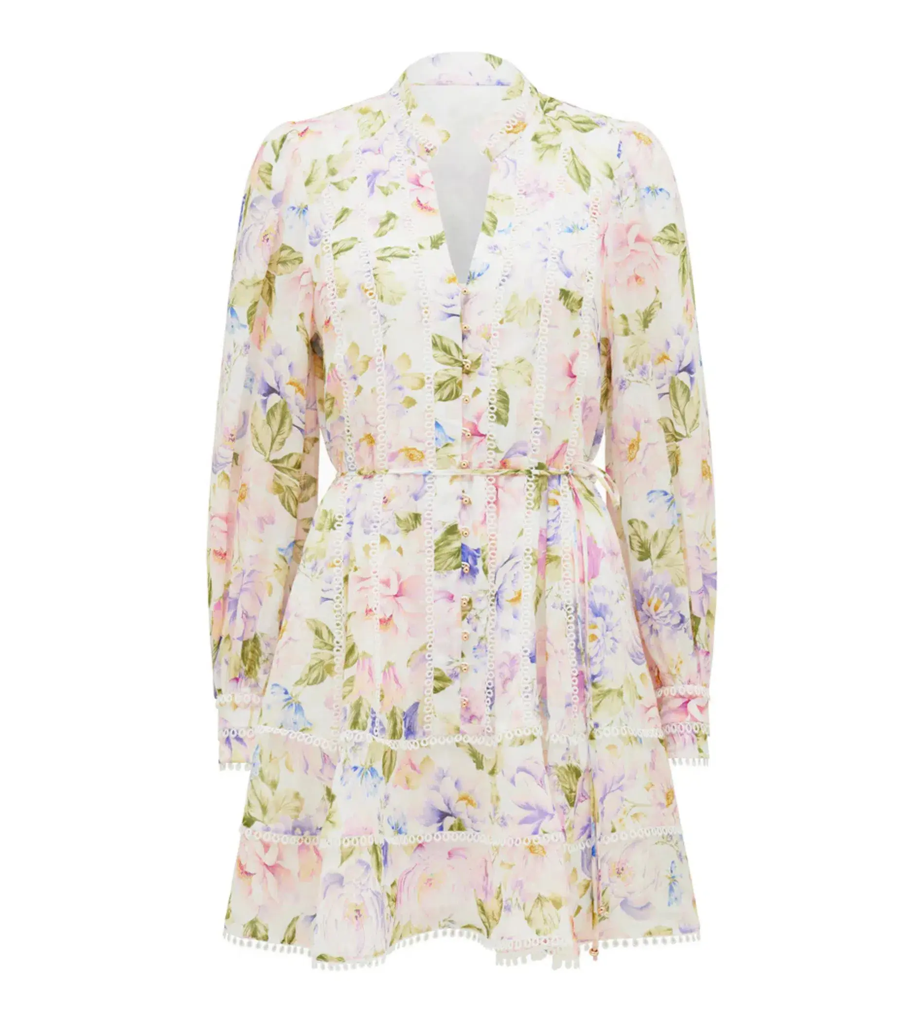 Forever New Vanessa Trim Skater Dress Light Floral Print Size 6 - Image 4