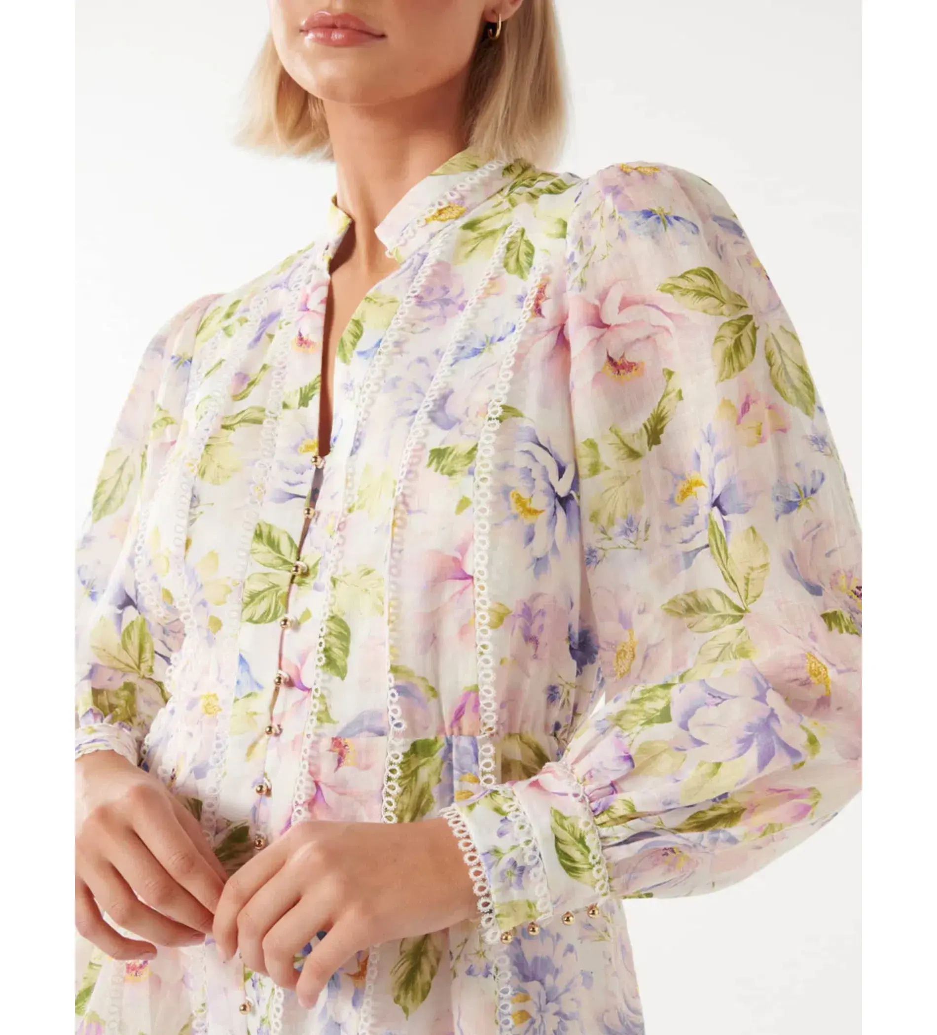 Forever New Vanessa Trim Skater Dress Light Floral Print Size 6 - Image 3