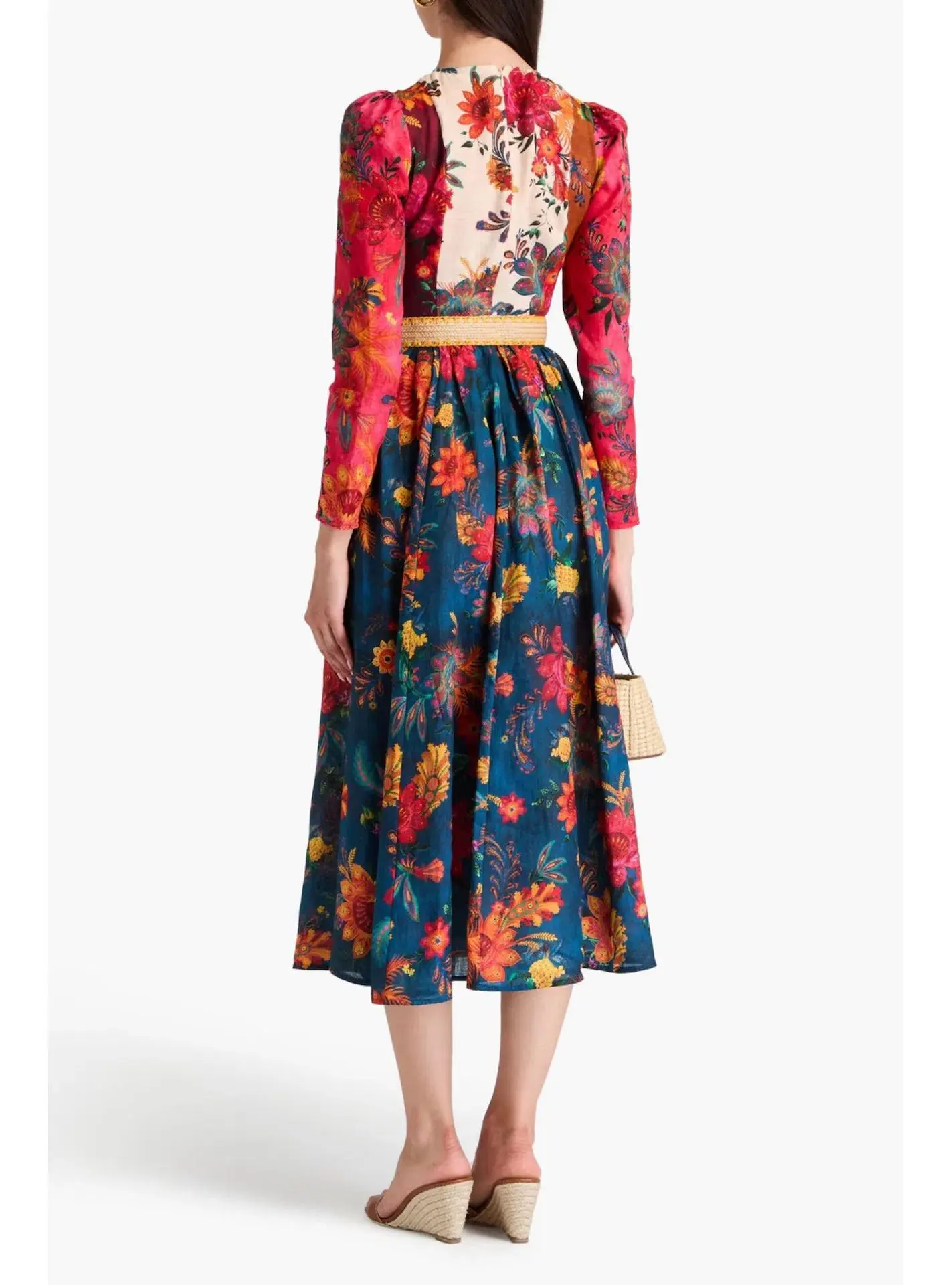 Zimmermann Ginger Long Sleeve Midi Dress in Spliced Size 2 / AU 12 - Image 2