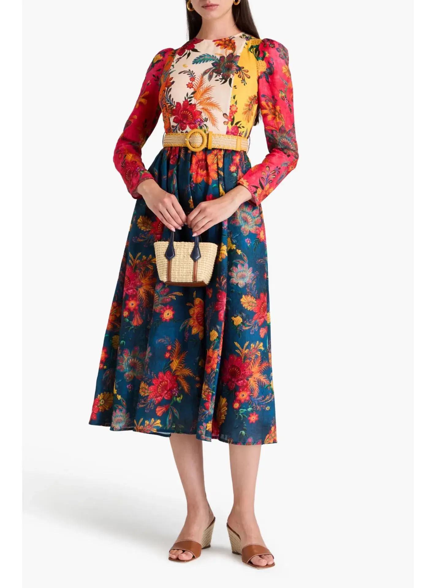 Zimmermann Ginger Long Sleeve Midi Dress in Spliced Size 2 / AU 12 - Image 1