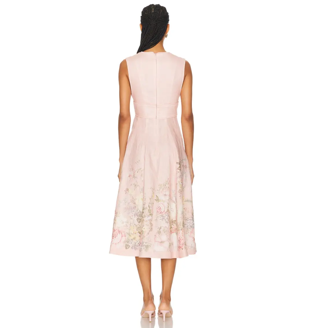 Zimmermann Waverly Plunge Midi Dress Floral Size 0 / AU 8 for rent on The Volte - main image
