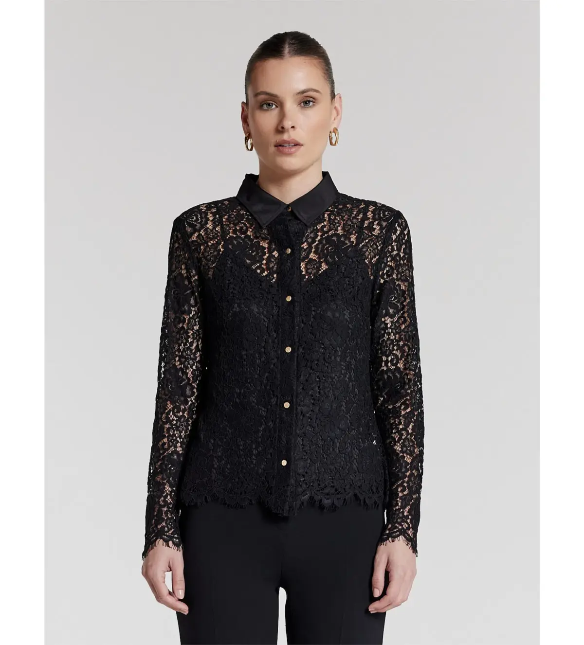 Perri Cutten Como Lace Shirt Black Size AU 6 - Image 1