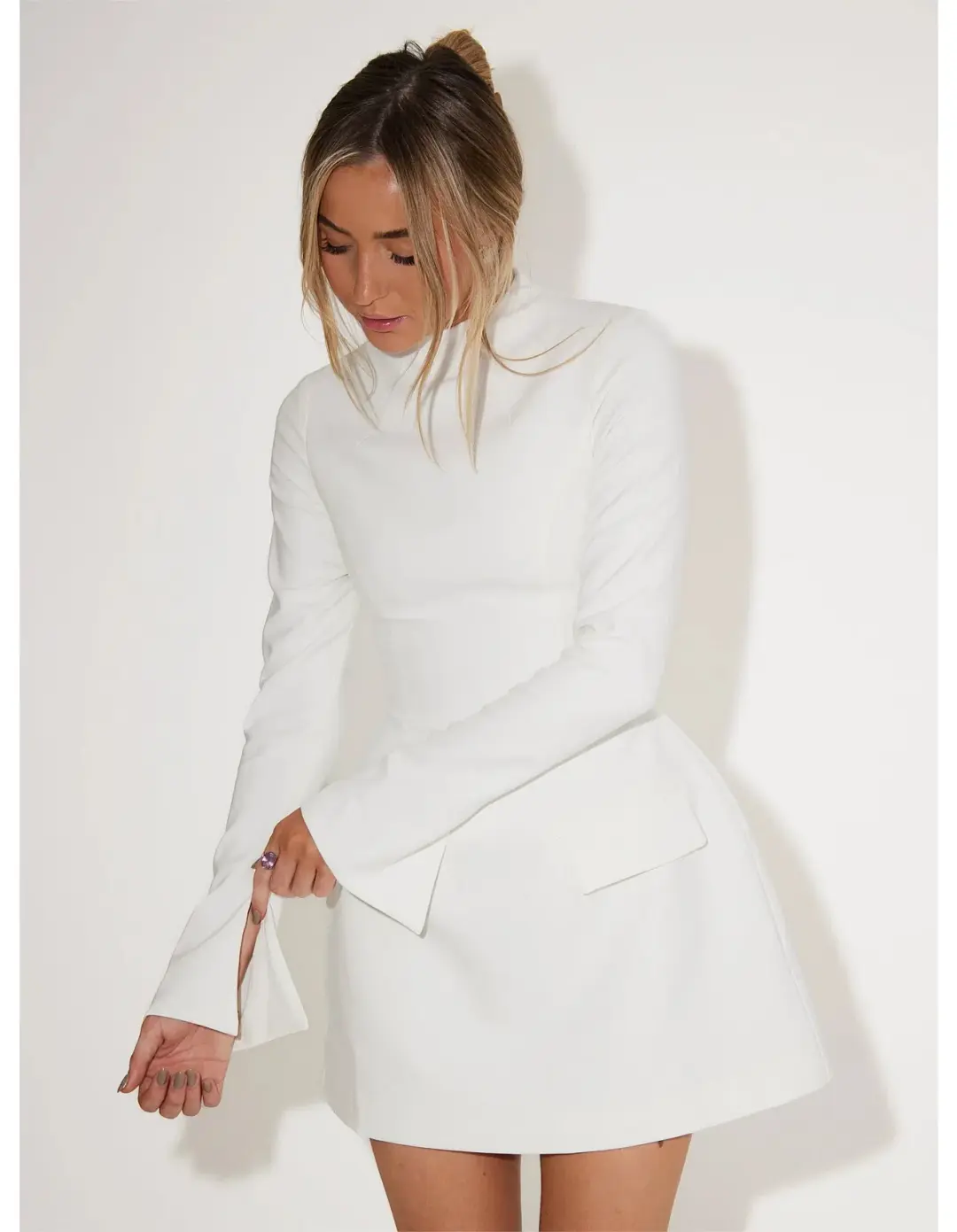 Odd Muse The Ultimate Muse Split Sleeve Mini Dress White Size M / AU 10 for rent on The Volte - main image