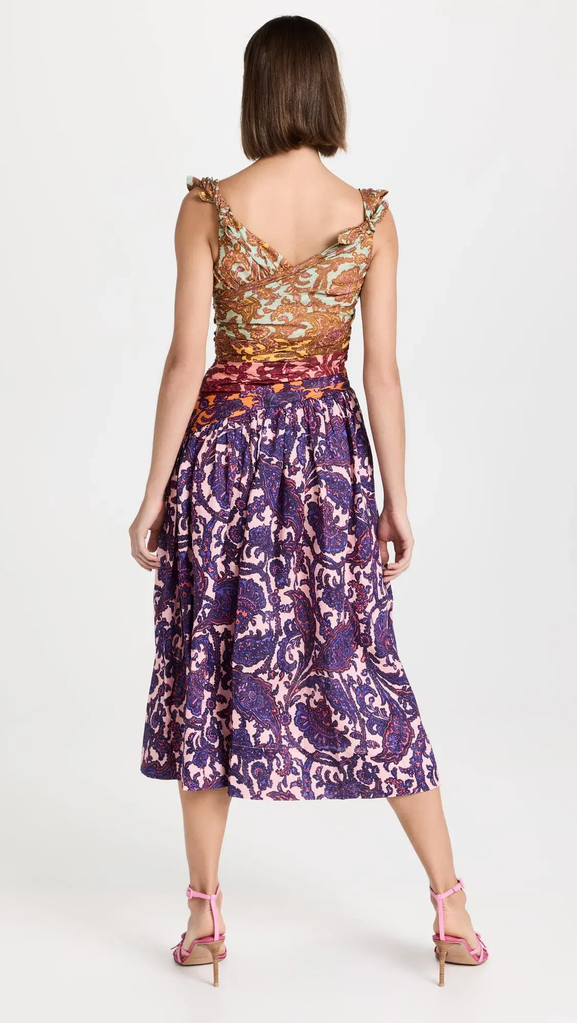 Zimmermann Tiggy Bow Midi Dress Spliced Paisley Size AU 6 - Image 3