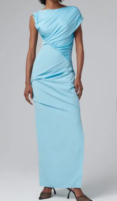 Paris Georgia Kaya MIdi Dress Iris Blue Size 12 - Image 3