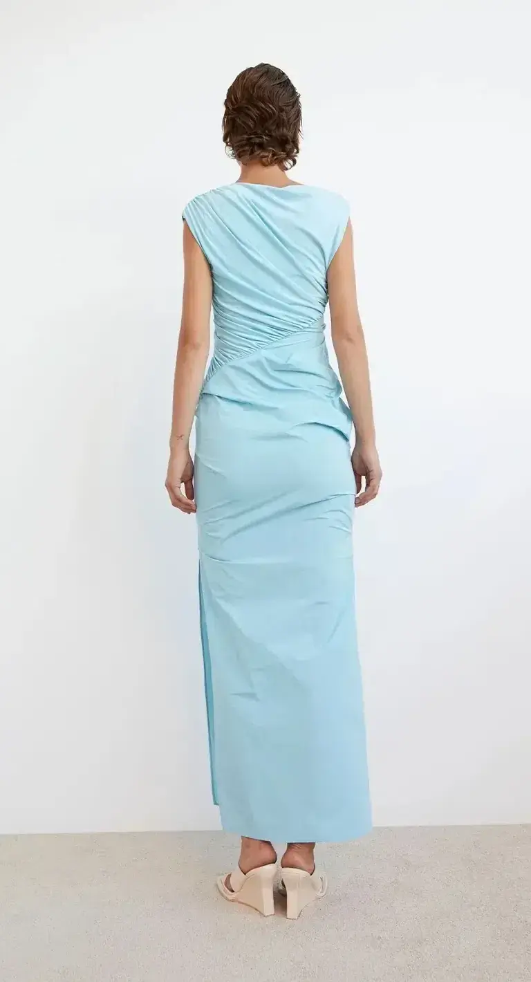 Paris Georgia Kaya MIdi Dress Iris Blue Size 12 - Image 5