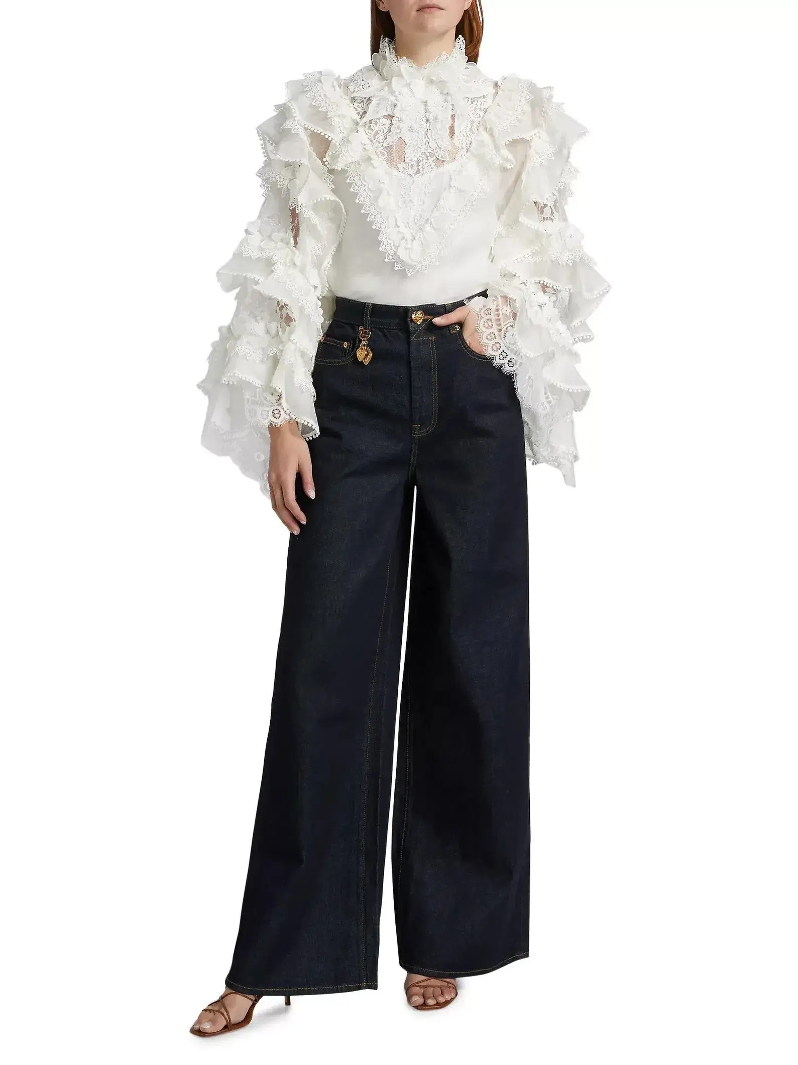 ZIMMERMANN CRUSH STRAIGHT JEAN BLUE SIZE 10 - Image 1