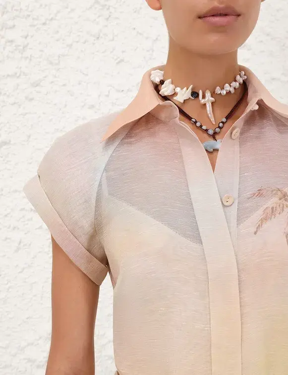 Zimmermann Illuminate Fitted Blouse Size 12 - Image 1