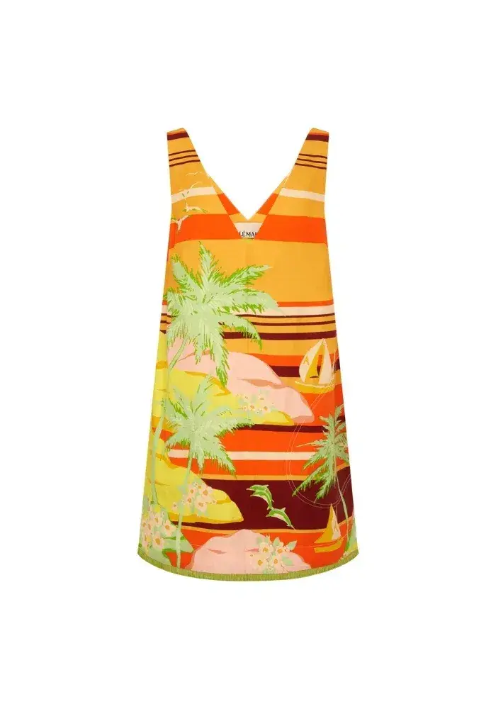 Alemais Palm Island V Neck Mini Dress Multi Size 6 - Image 4