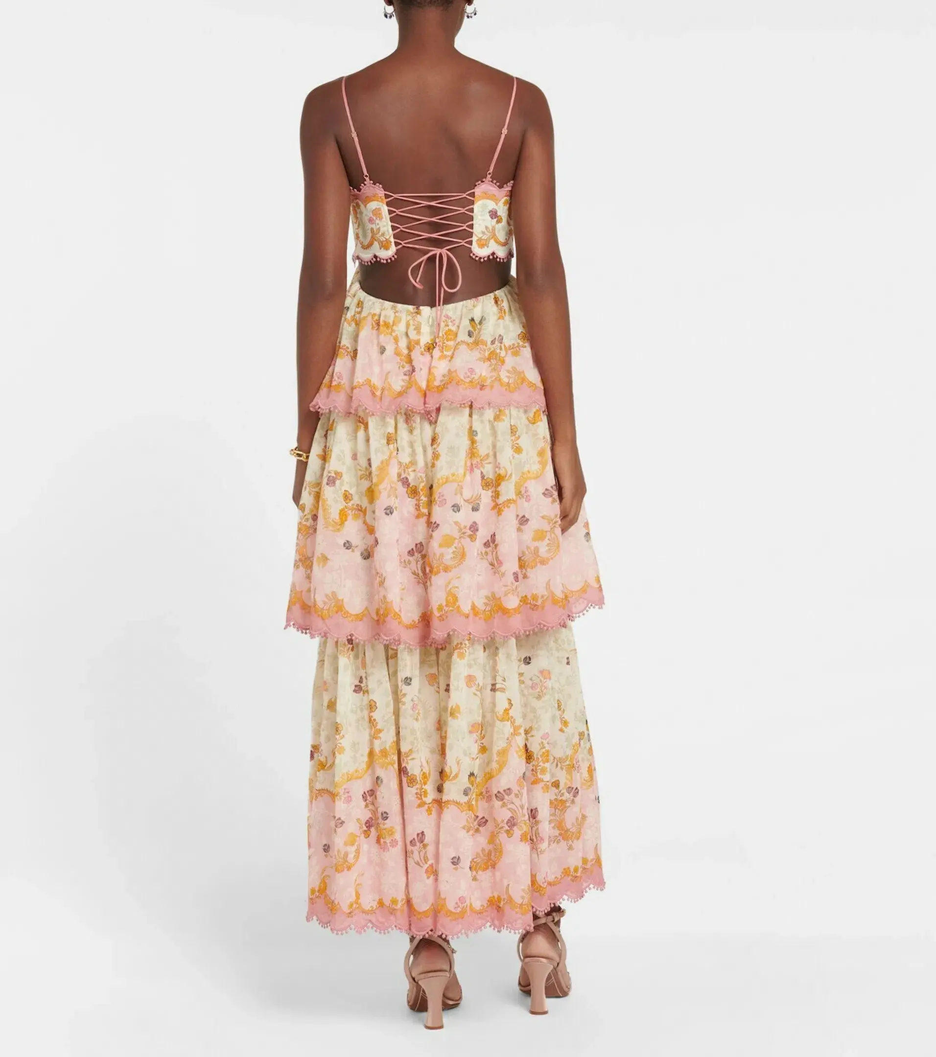 Zimmermann Laurel Frill Midi Dress AU Size 8 - Image 3
