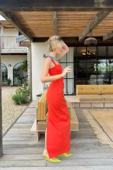 SIR The Label Dahlia Gown Orange Size 8 - Image 4