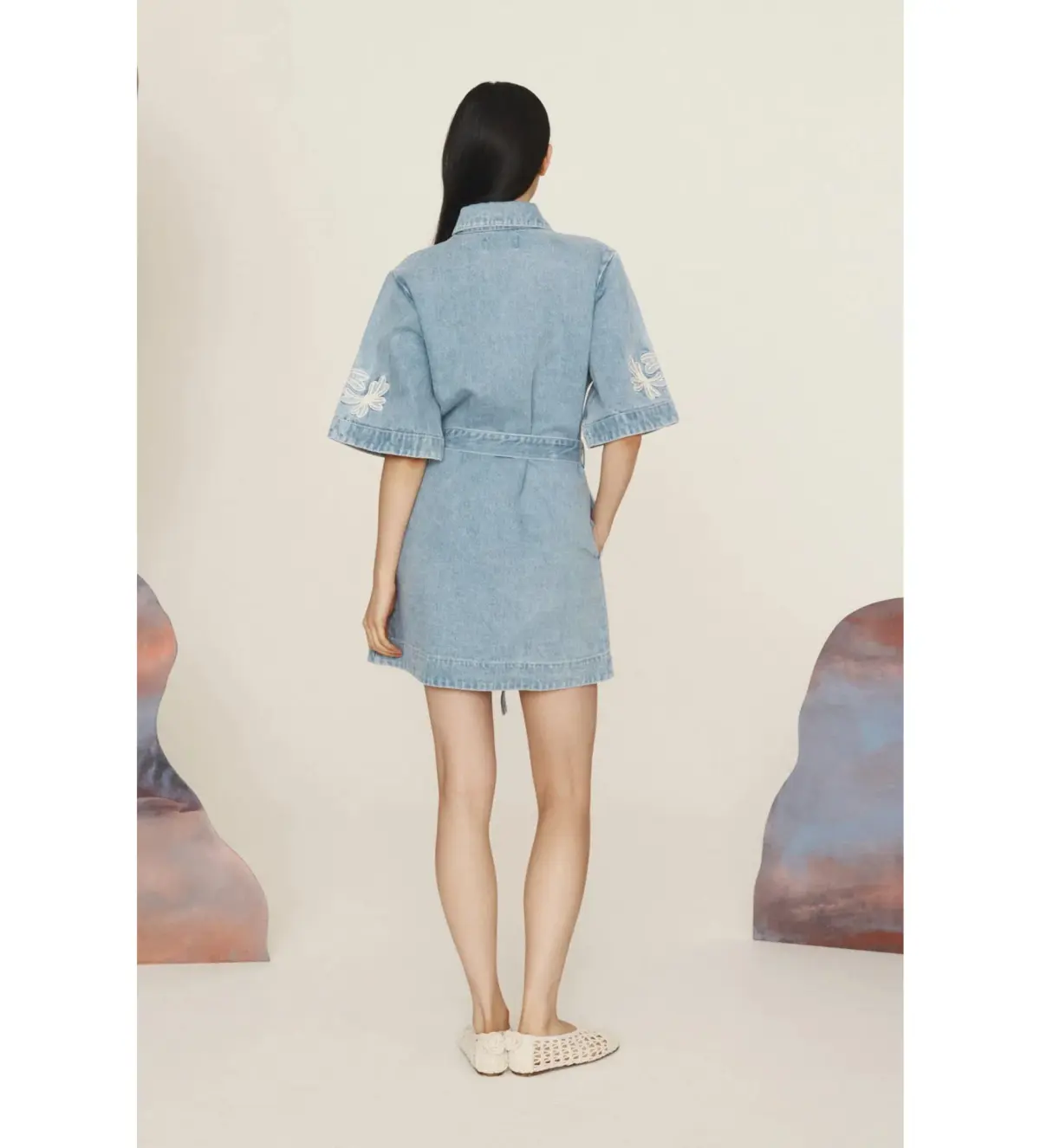 Alemais Charlene Denim Mini Dress Size AU 16  - Image 3
