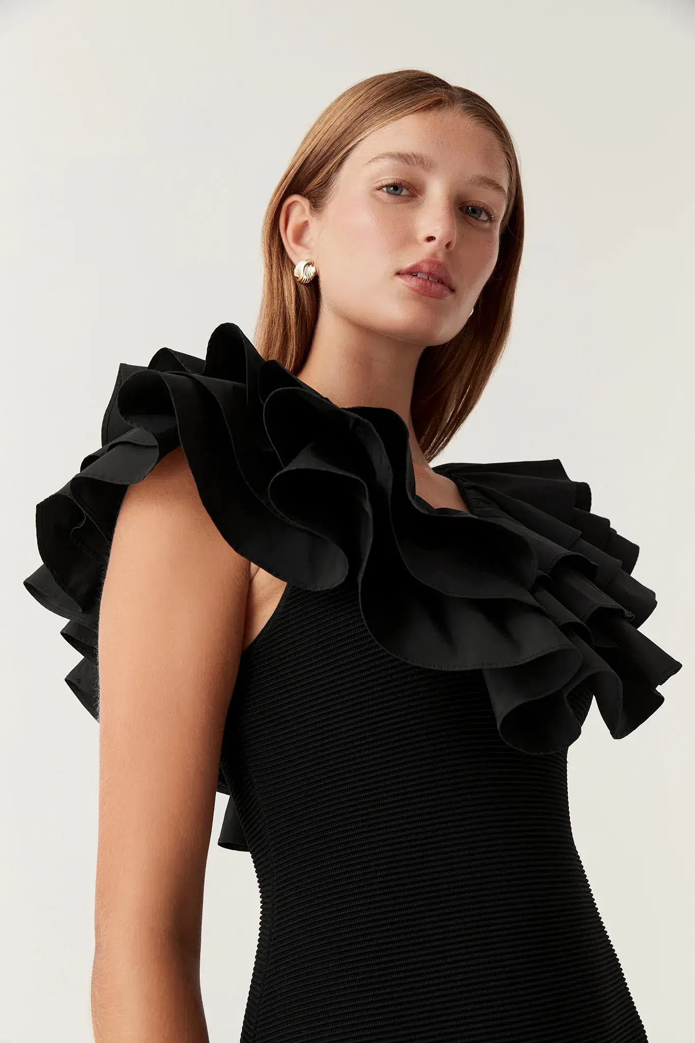 AJE Transcendent Ruffle Midi Dress AU 6 XS - Image 5