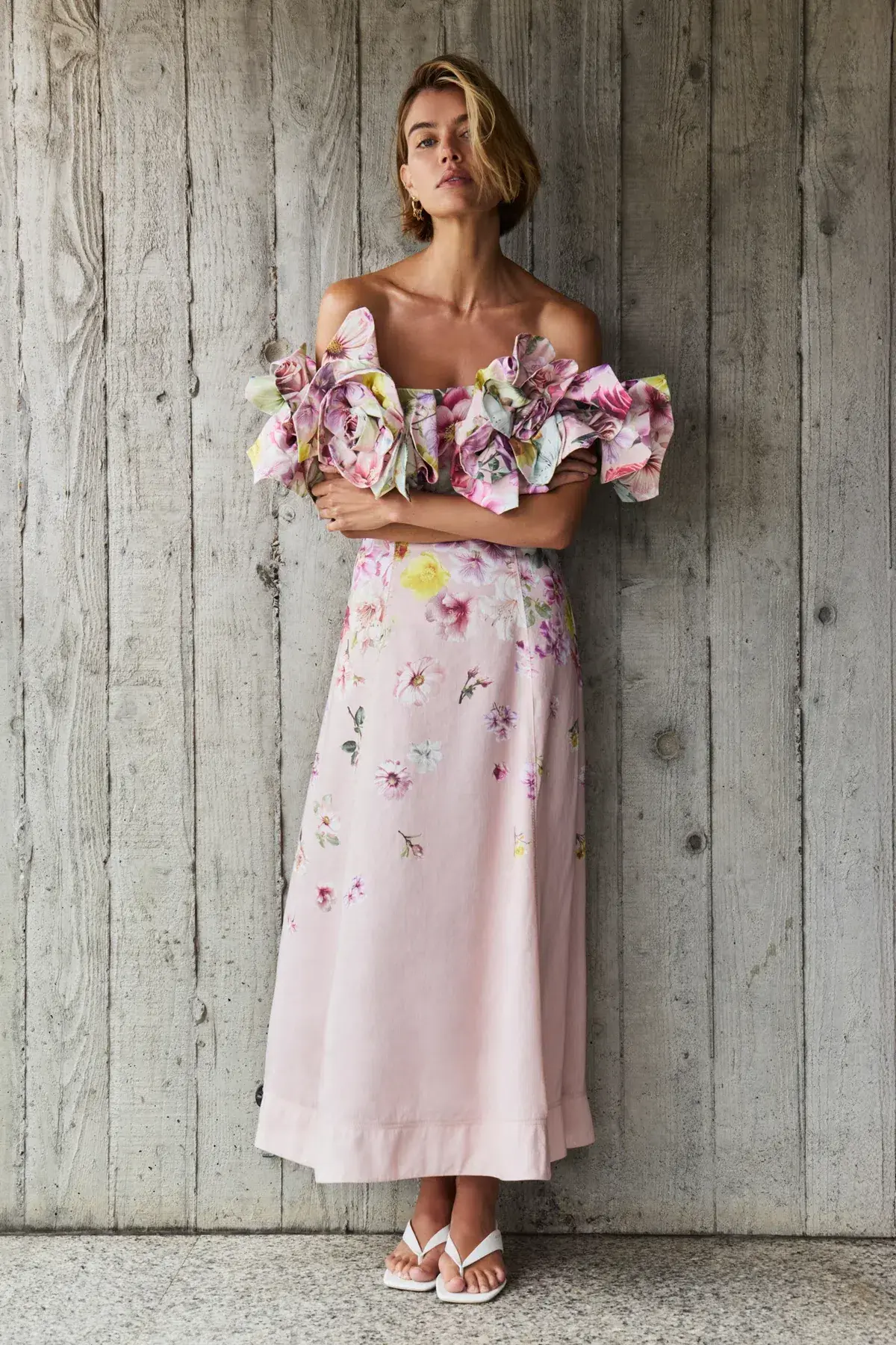 Aje Misha Maxi Dress Floral Pink Size 8 - Image 1