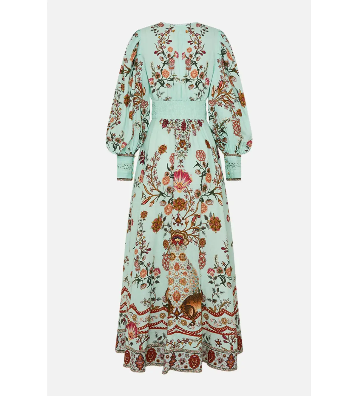 Camilla Shaped Waistband Dress in Floral Green Size AU 10 - Image 5