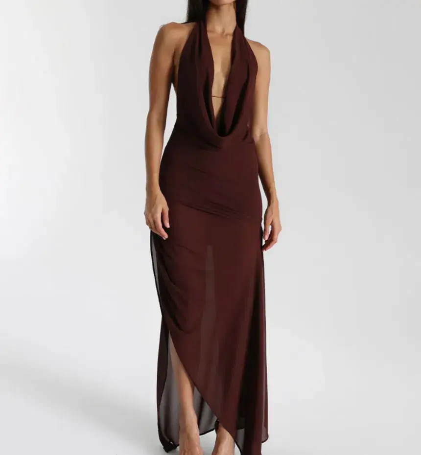 Natalie Rolt Anastasia Mini Dress in Brown Size 8 - Image 1
