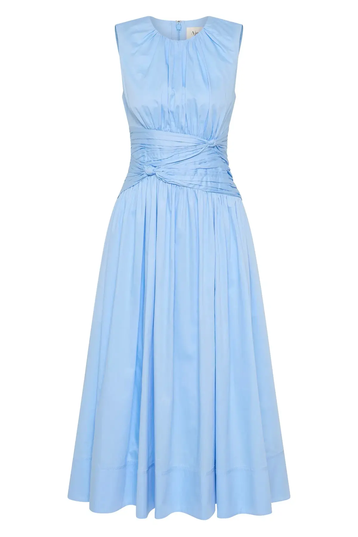 Aje Agatha Knot Midi Dress Powder Blue Size AU 10 - Image 4