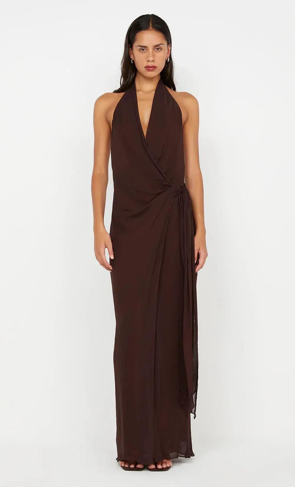 Bec & Bridge Soneva Wrap Dress Dark Chocolate Size AU 8 - Image 1