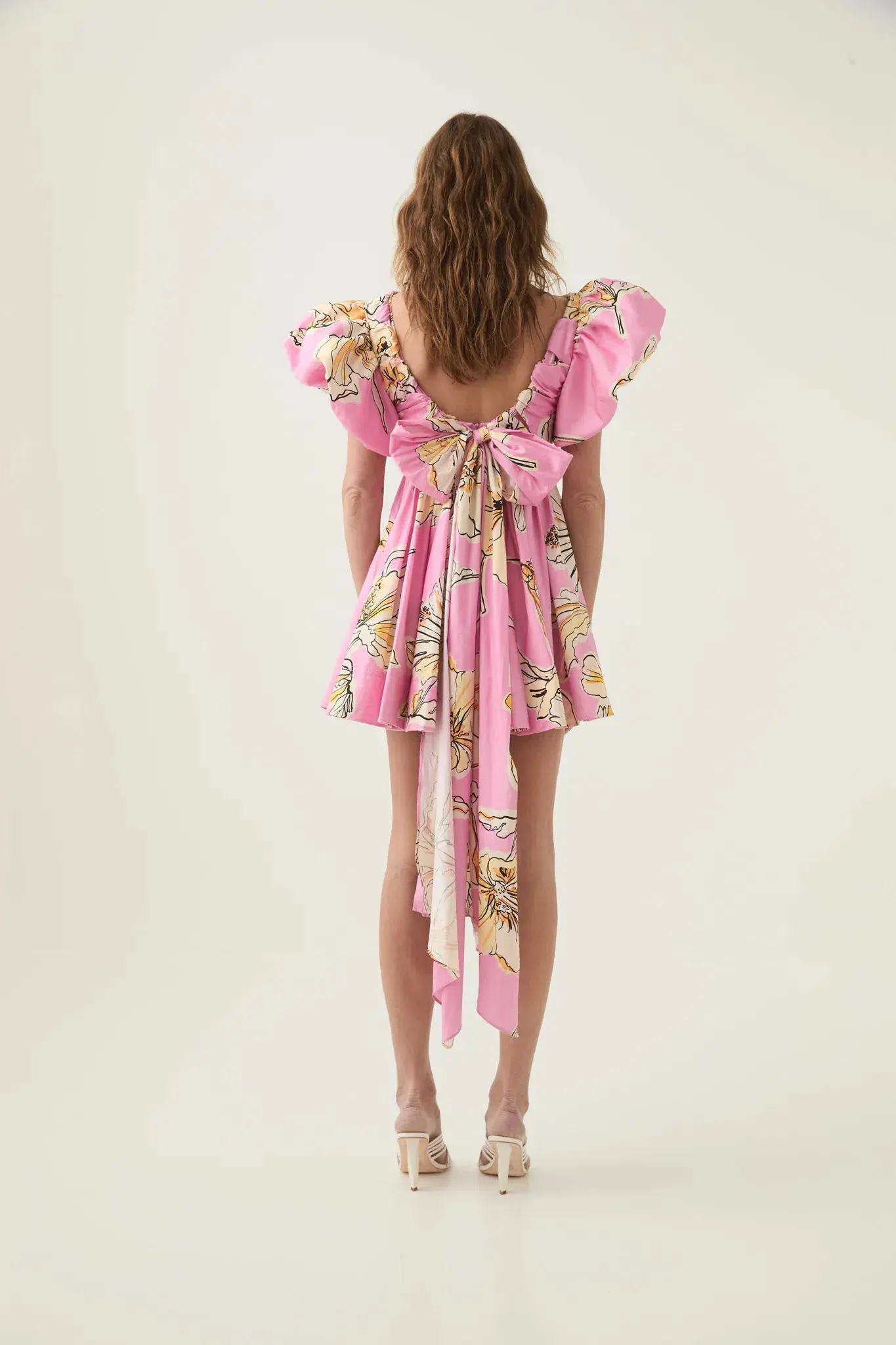 Aje Gretta Bow Back Mini Pink Hibiscus Size AU 8 - Image 2