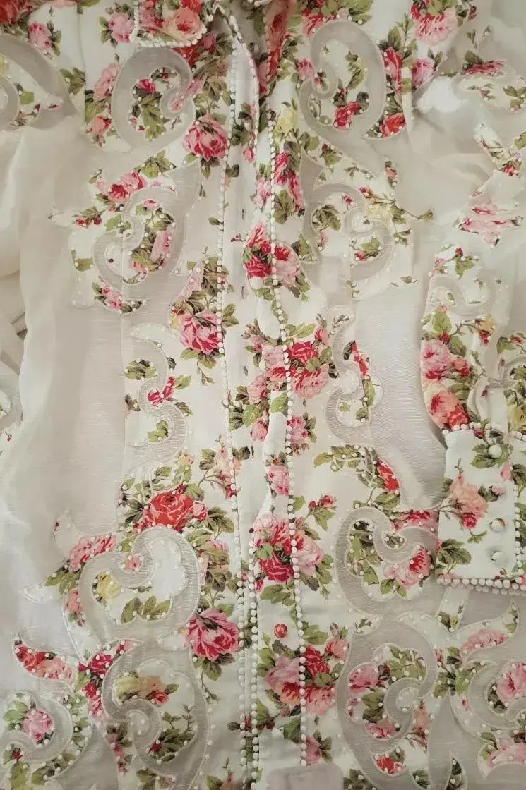 Zimmermann Radiate Applique Shirt Mini Dress Floral Size 2 / Aus 10 - Image 3