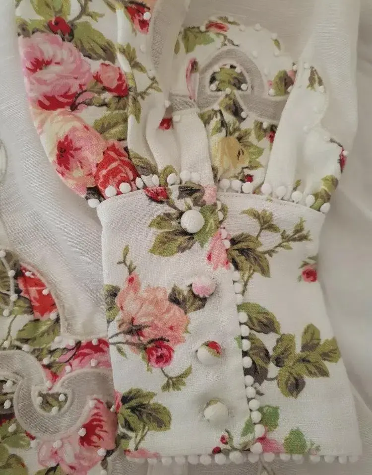 Zimmermann Radiate Applique Shirt Mini Dress Floral Size 2 / Aus 10 - Image 4
