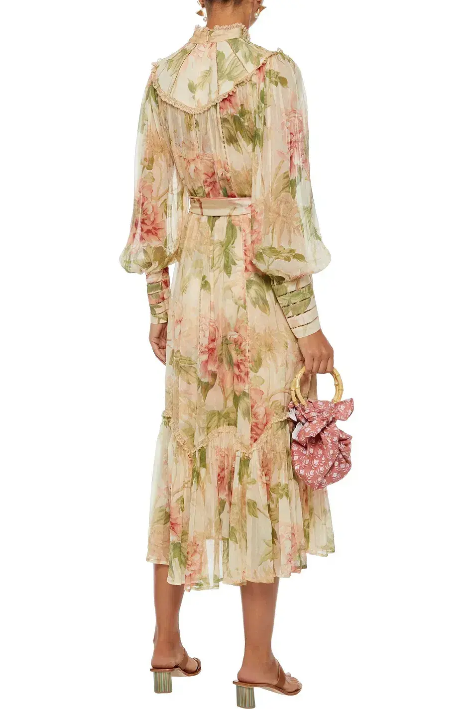 Zimmermann Espionage Swing Yoke Midi Dress in Antique Peony  Size 1 / AU 10 - Image 3