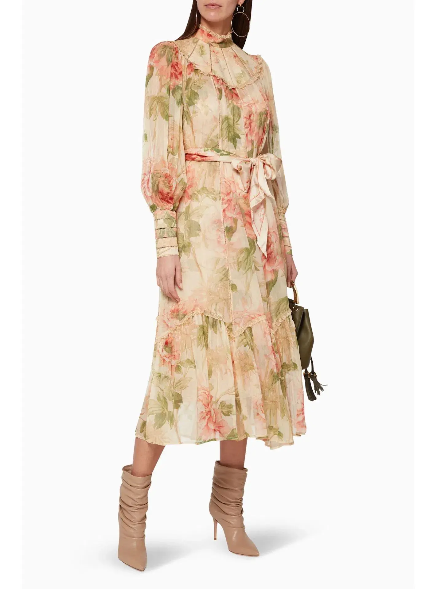 Zimmermann Espionage Swing Yoke Midi Dress in Antique Peony  Size 1 / AU 10 - Image 2