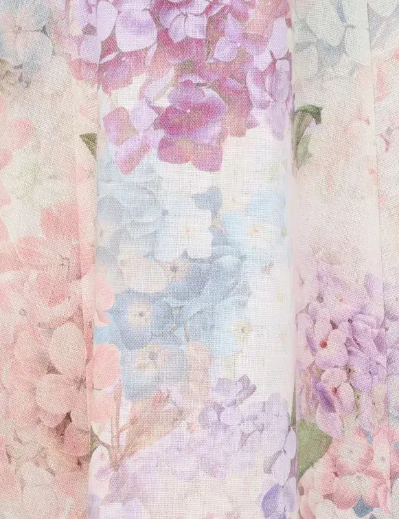 Zimmermann Dawning Buttoned Midi Dress Multi Hydrangea Size 2 / Aus 12 - Image 6