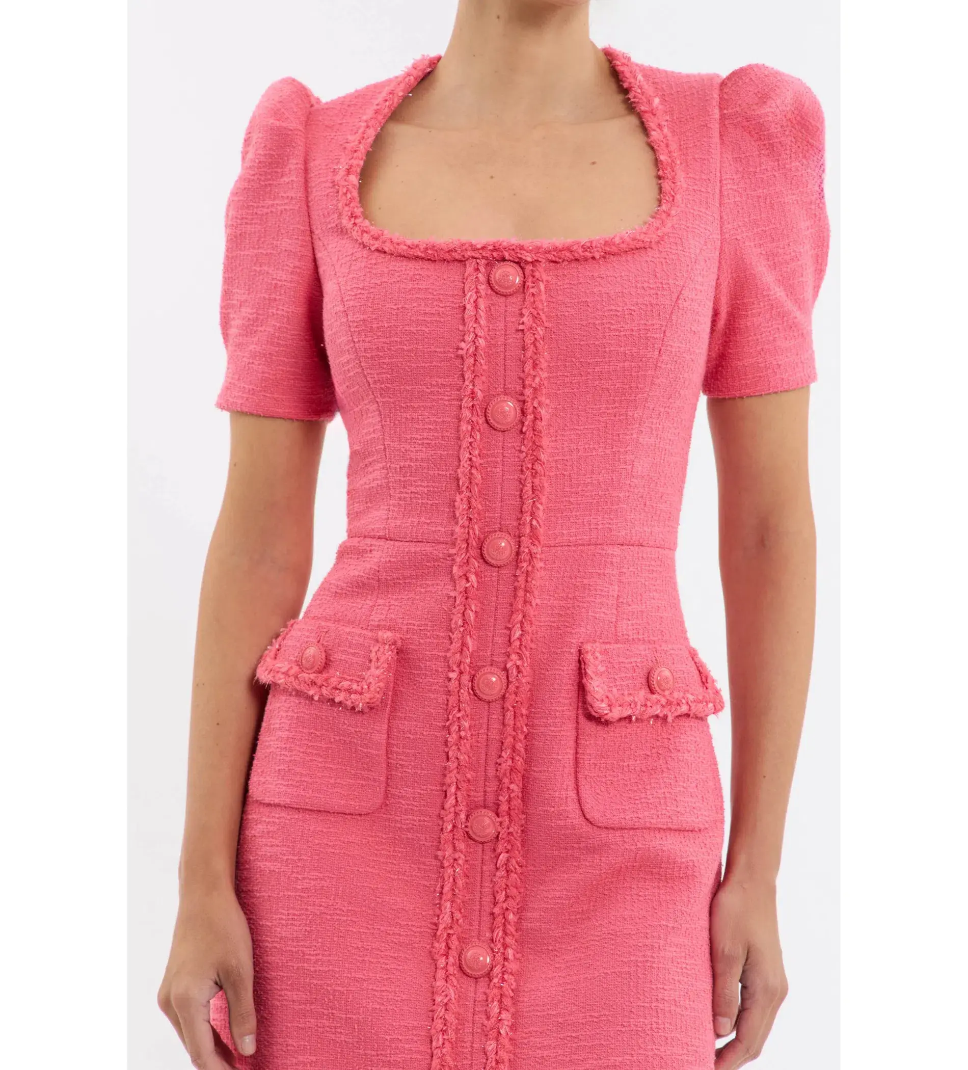 Rebecca Vallance Montana Short Sleeve Mini Dress Pink Size AU 10 - Image 4