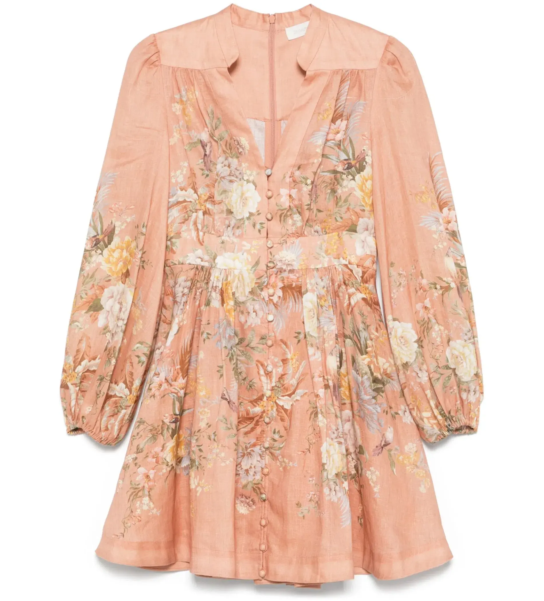 Zimmermann Tallow Plunge Mini Dress Pink Multi Floral Size AU 12 - Image 7