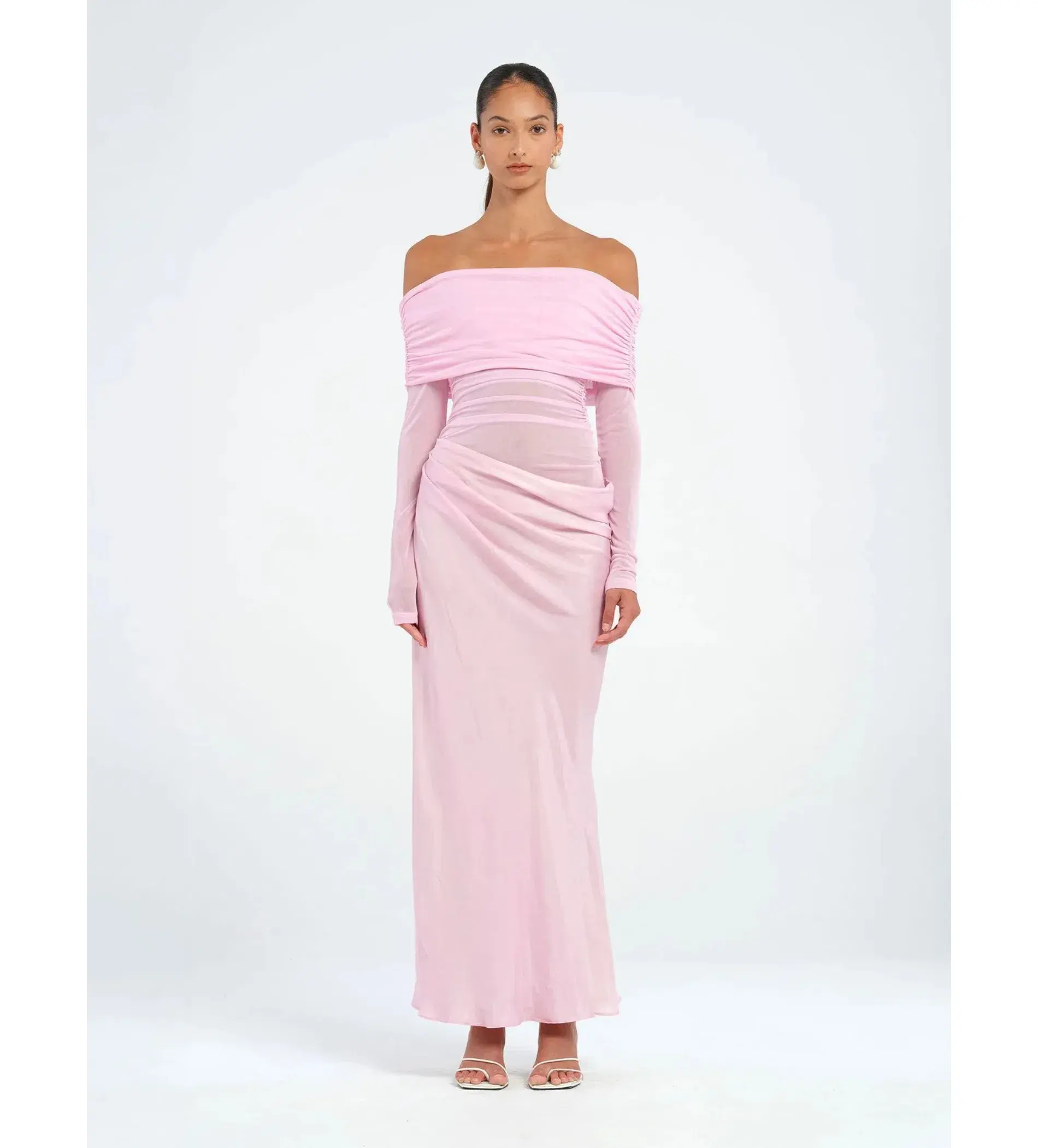 Benni Yasmin Off-Shoulder Maxi Dress Pink Size AU 8 - Image 1
