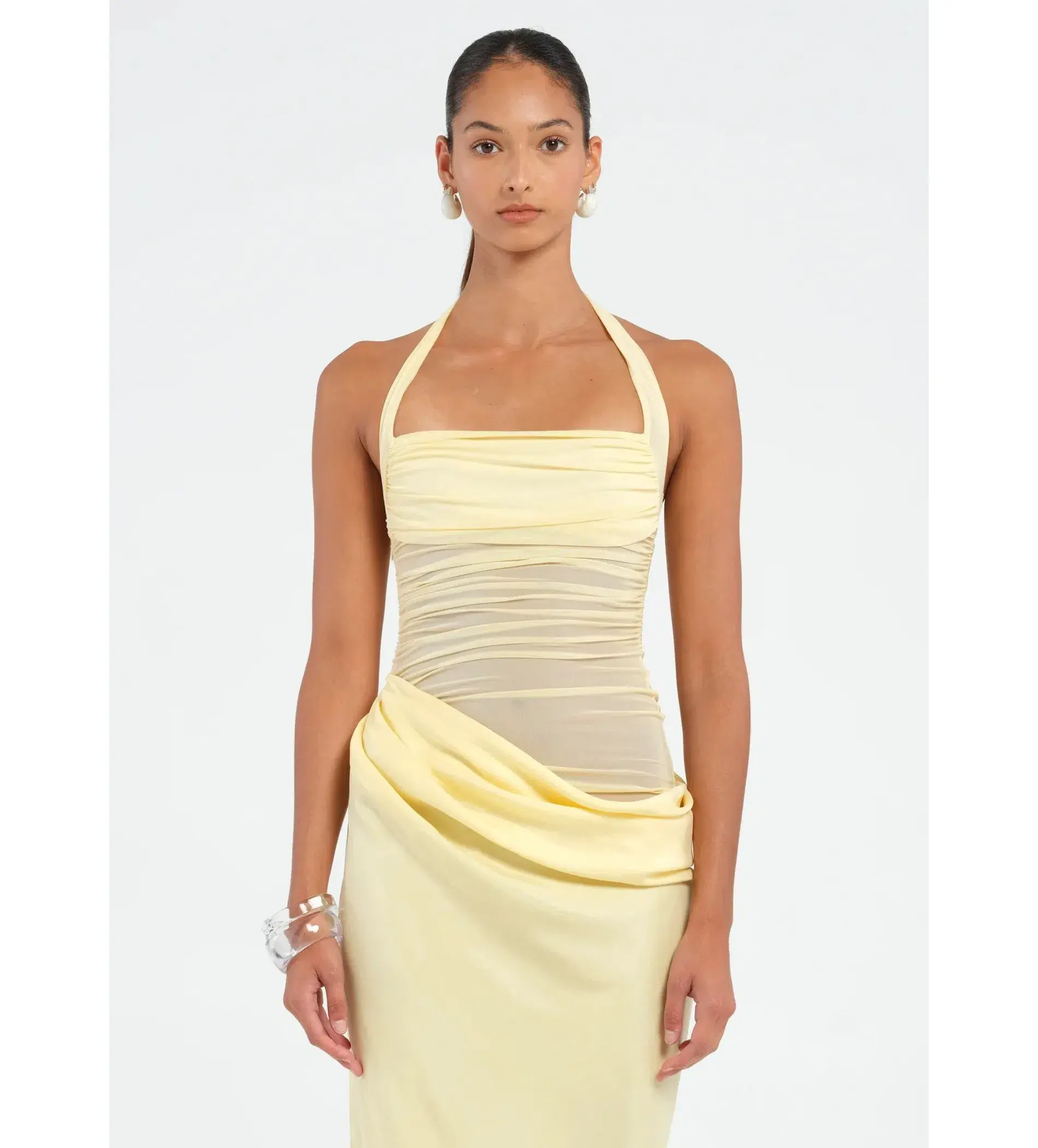 Benni Gina Maxi Dress in Butter Size AU 6 - Image 4