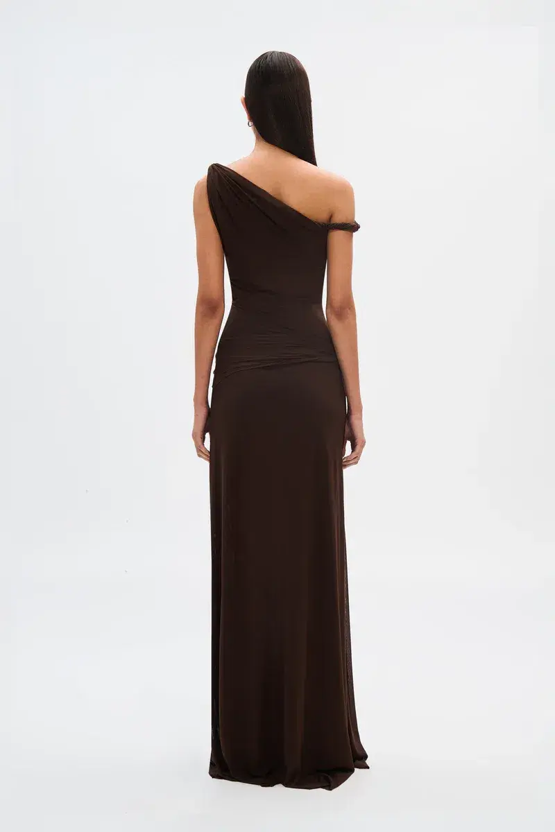 Misha The Sisal Mesh Dress ESPRESSO Size 10 - Image 6